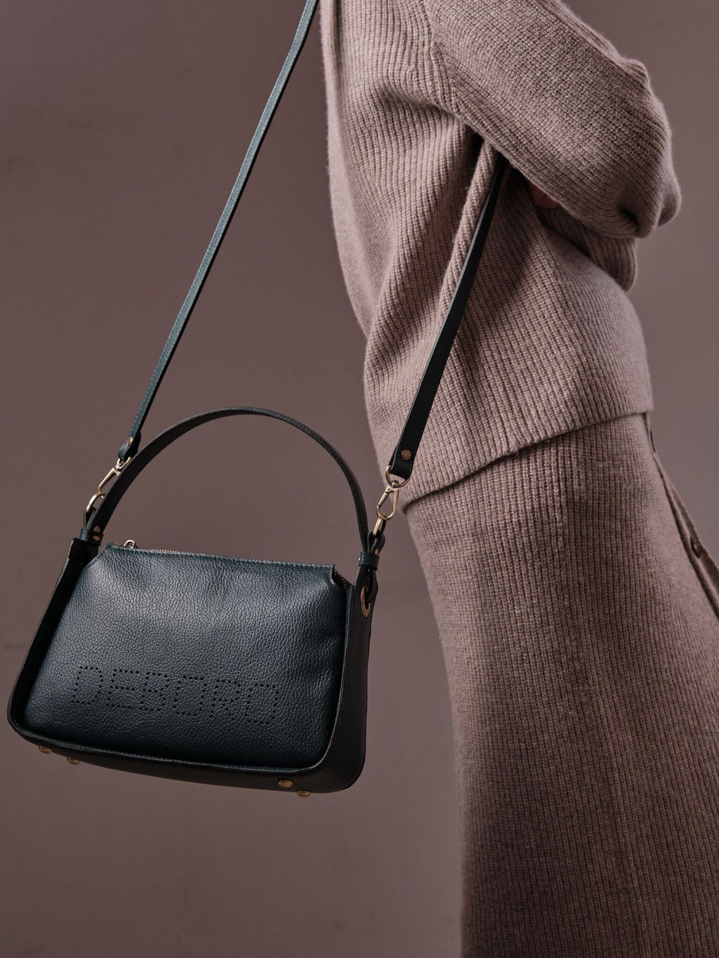 Сумка кожаная на плечо Deboro 30790 форест