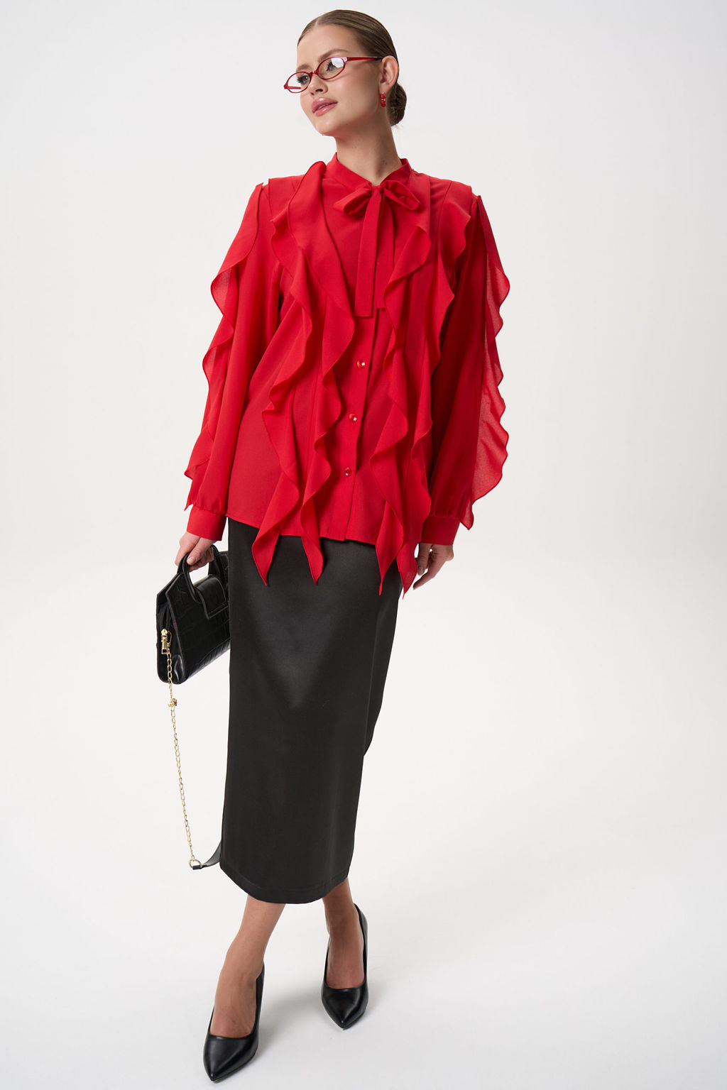 Рубашка Кристл (красный) - Эльза фото 6
