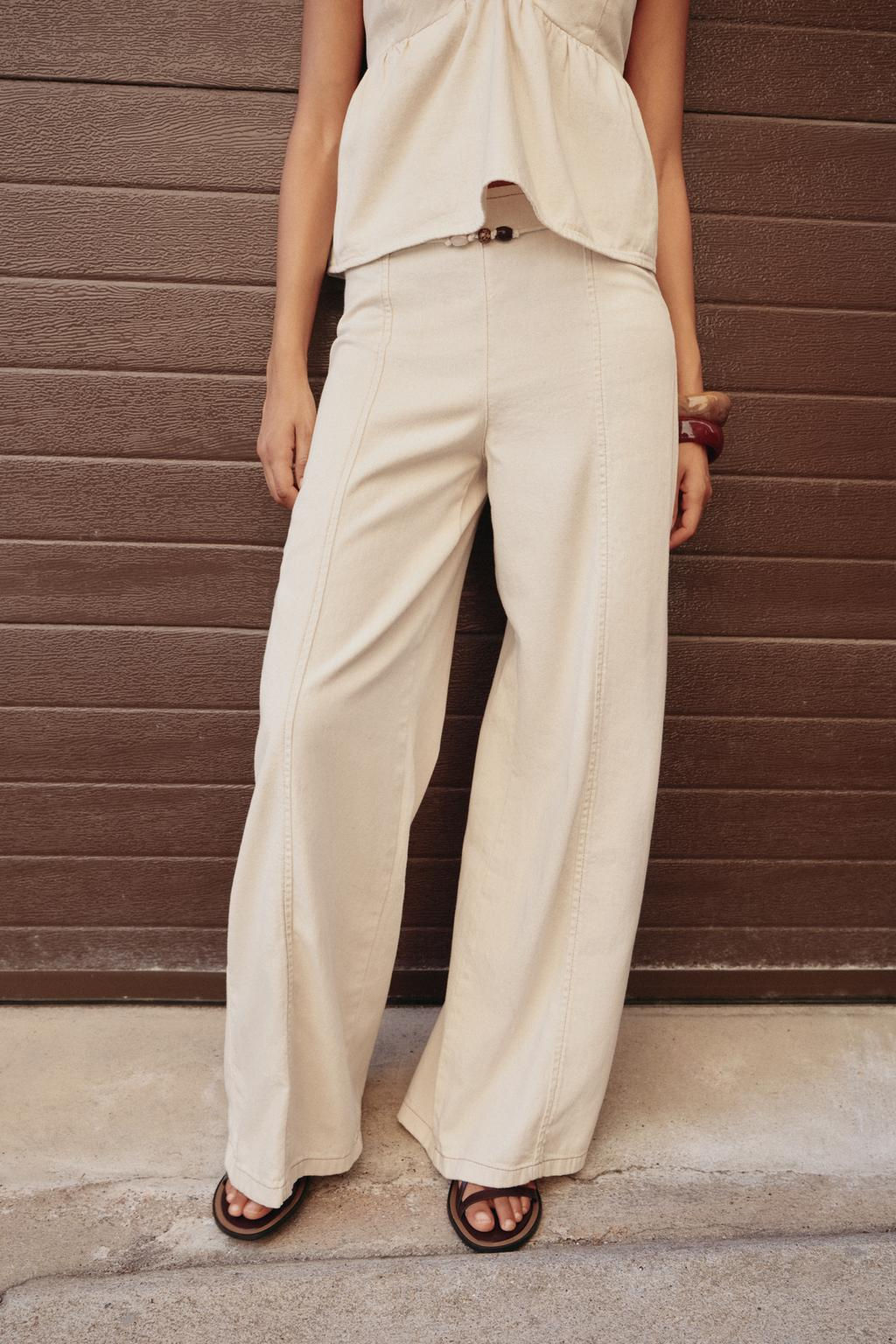 Z1975 WIDE-LEG HIGH-WAIST BEADED JEANS - Zara фото 2