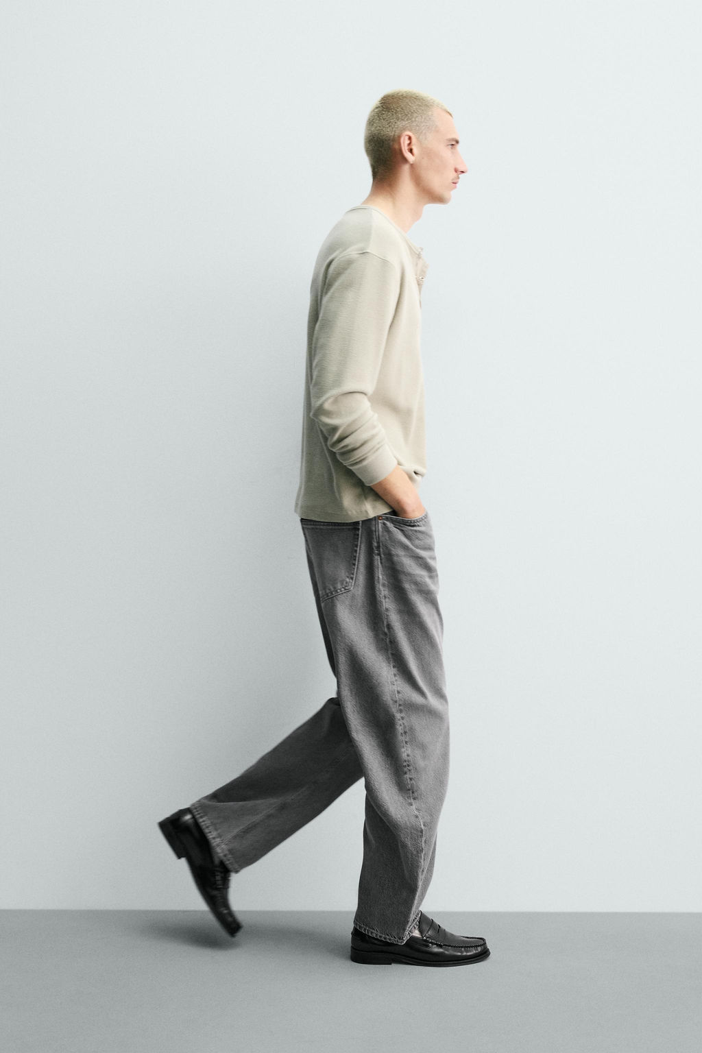 JEANS RELAXED BARREL FIT / Gris - Zara фото 6
