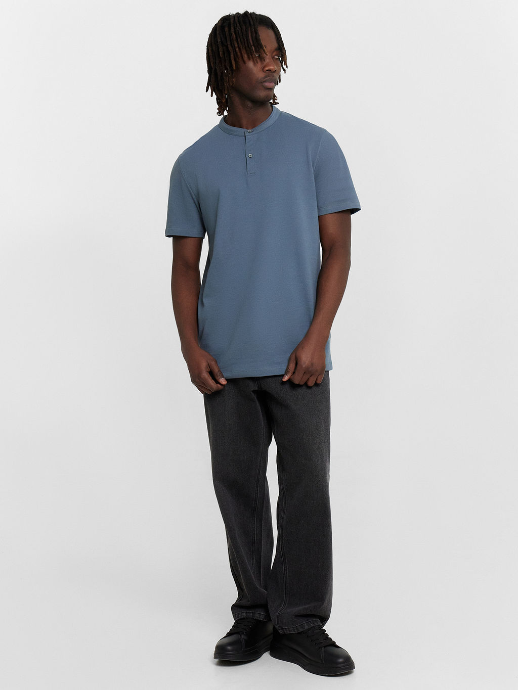 Поло мужское синее серый деним 111764/1