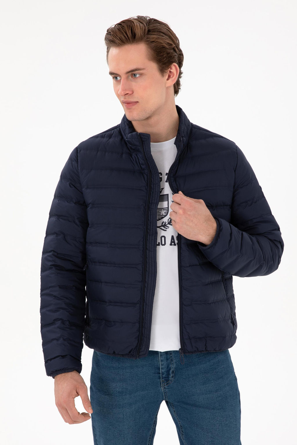 Erkek Lacivert Mont Sepette S_rpriz _ndirim