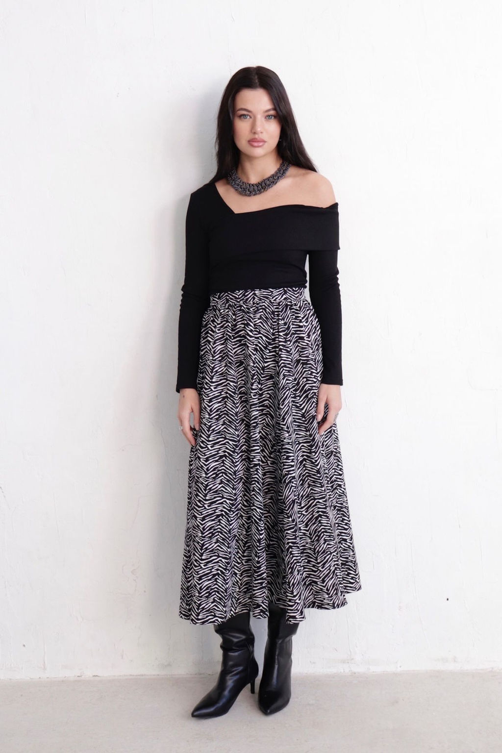 11314 Юбка А-силуэта чёрно-белая - Martichelli фото 12