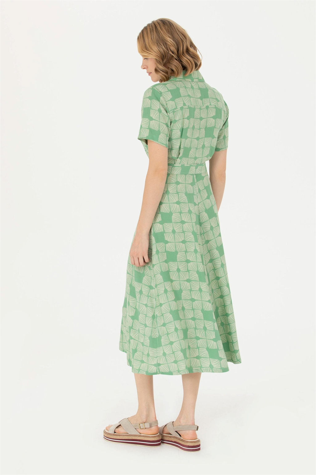 Женское зеленое тканое платье - U.s. polo assn фото 12