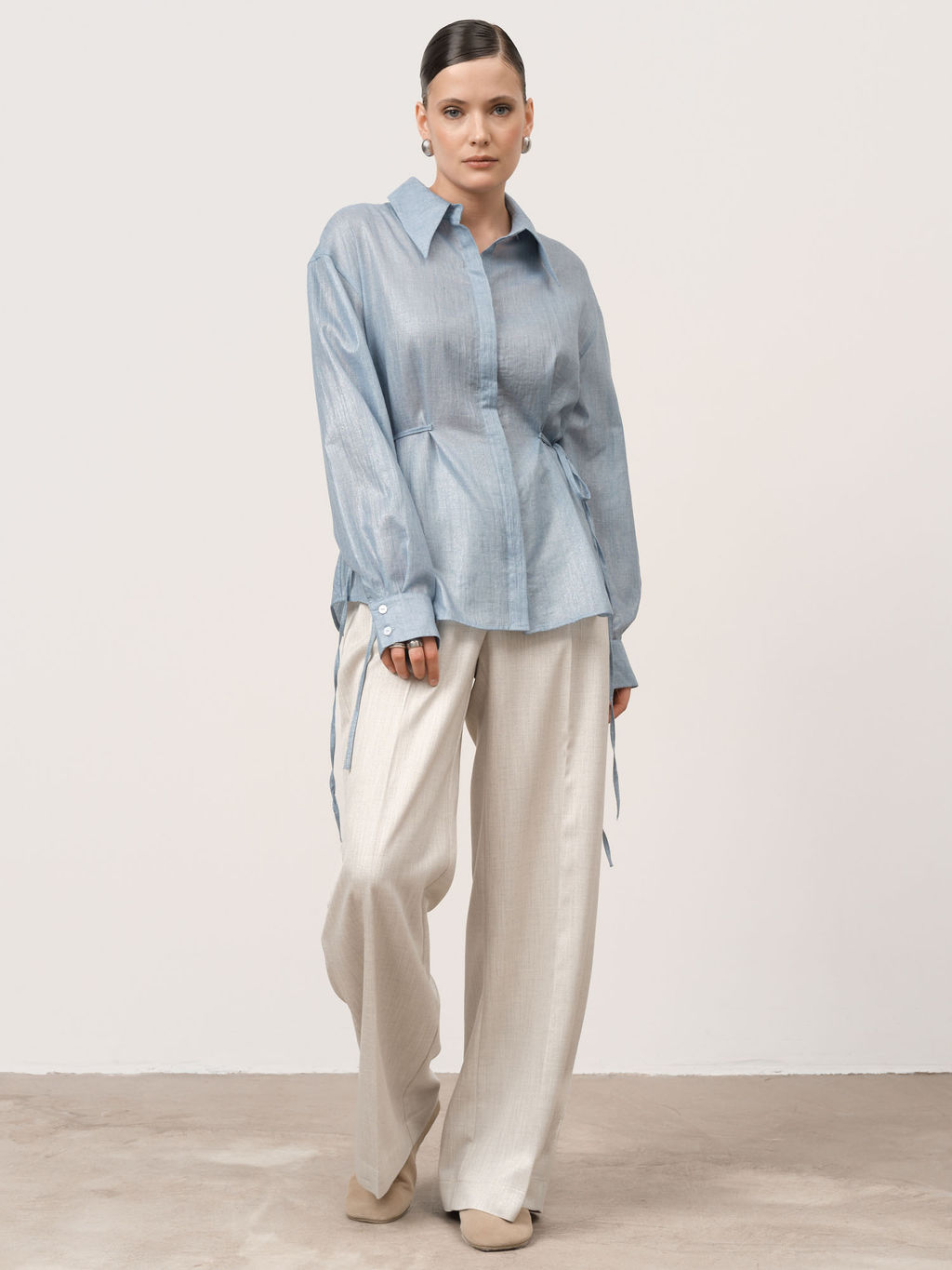 Брюки из вискозы 100225 бежевые - SULTA фото 5