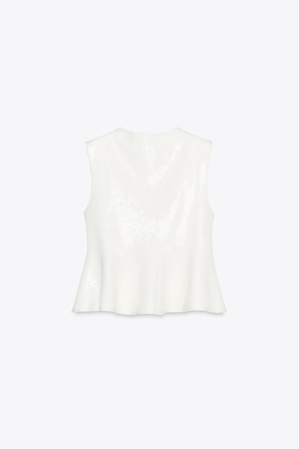 SEQUINNED KNIT PEPLUM TOP - Zara фото 4