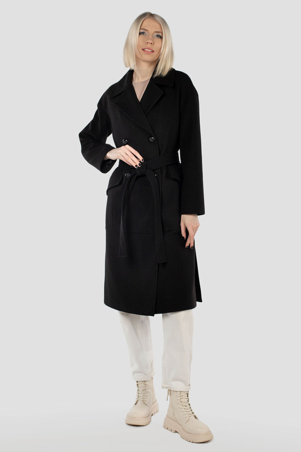 Пальто женское демисезонное (пояс) - El podio фото 8