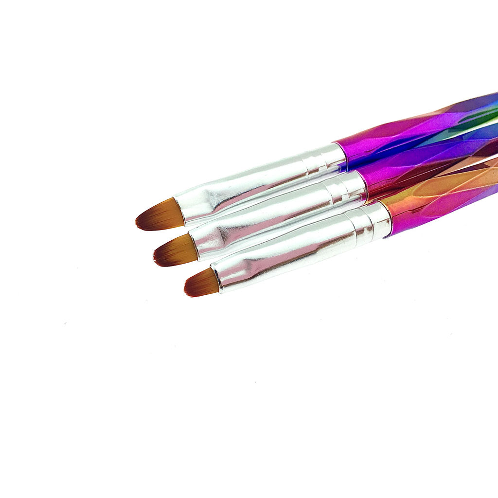 Кисти для геля овал Global Fashion SAM-05, 3 шт  фото 2