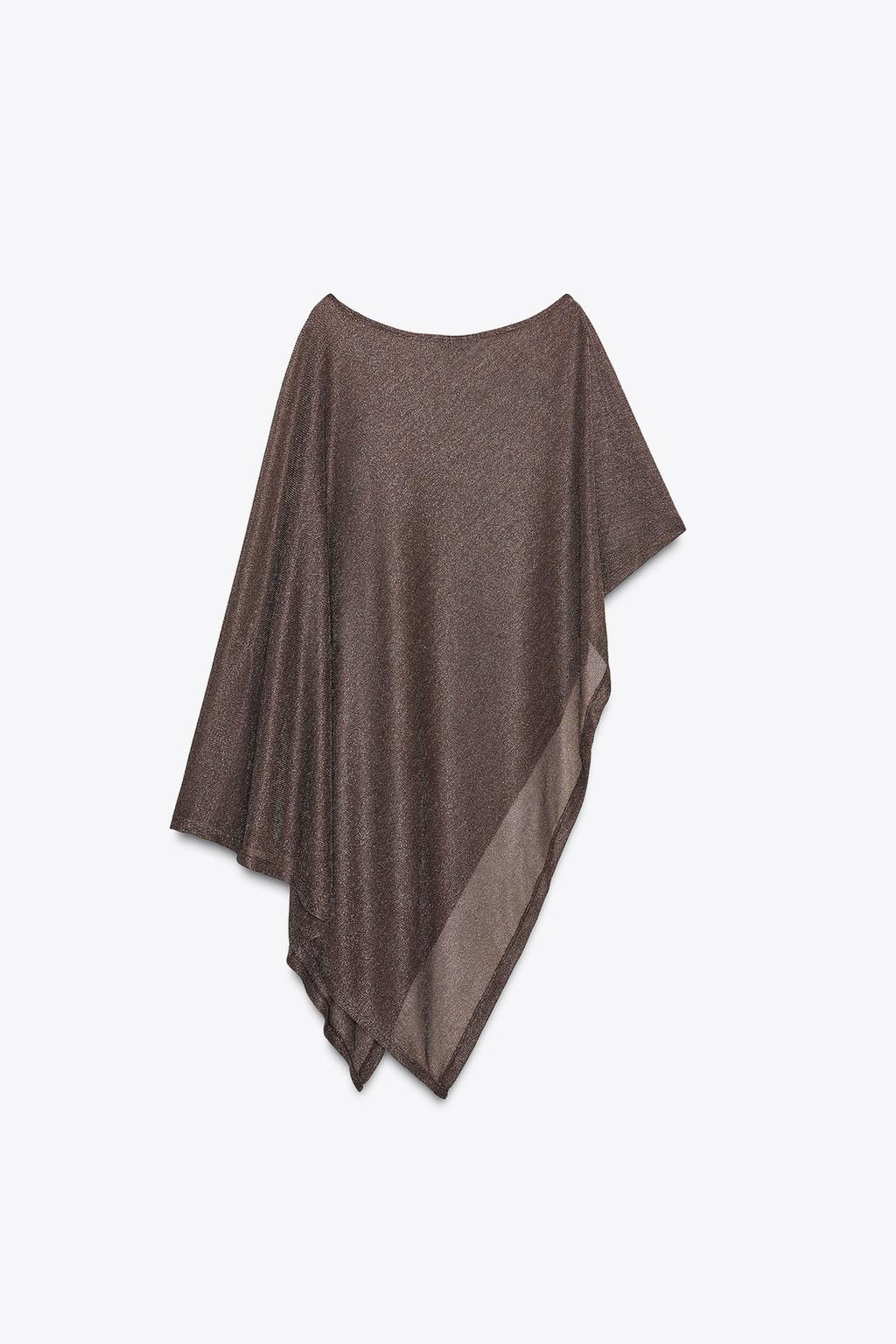 ASYMMETRIC METALLIC THREAD CAPE - Zara фото 5