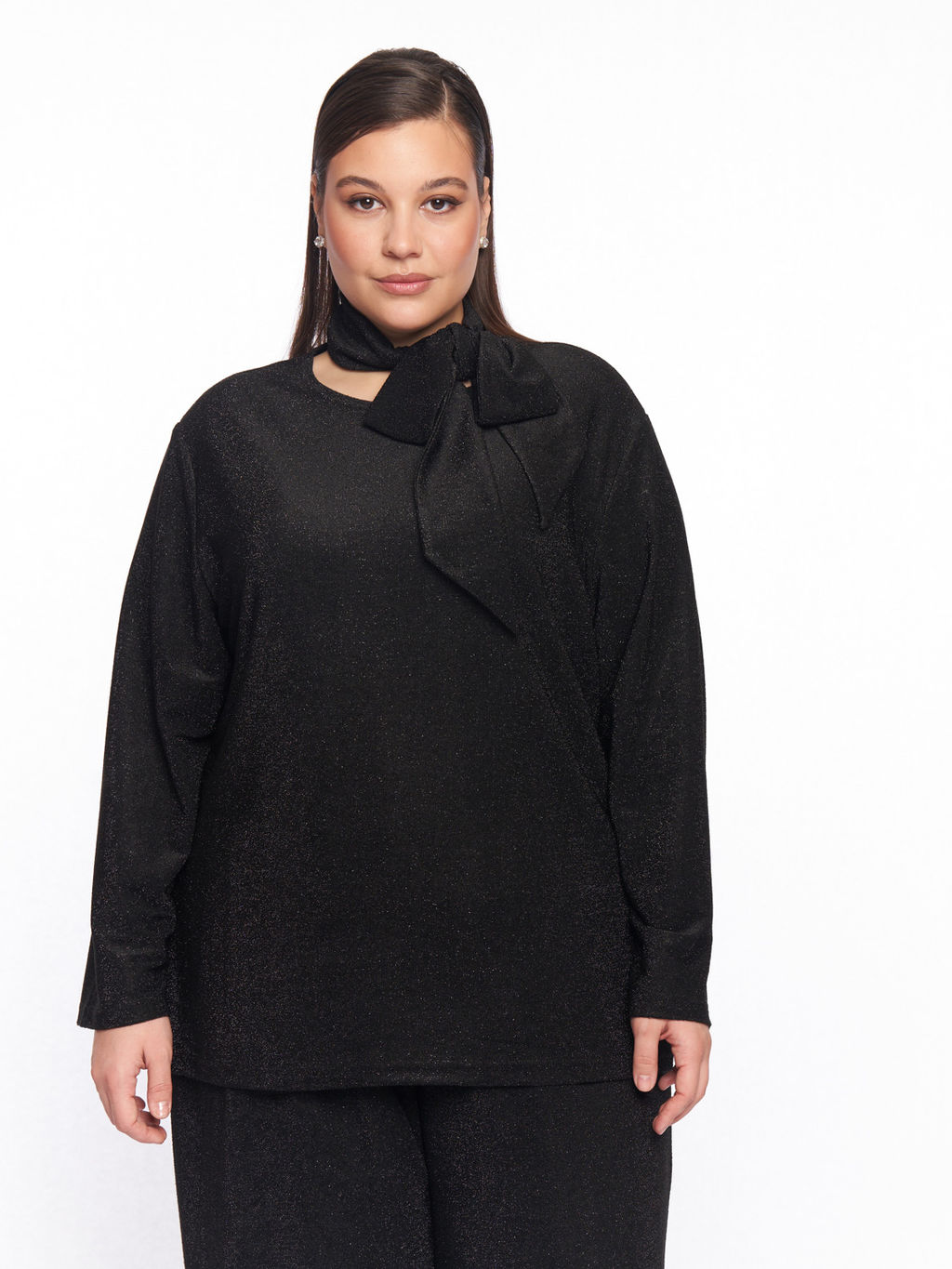 Костюм с люрексом KO02127BLK01