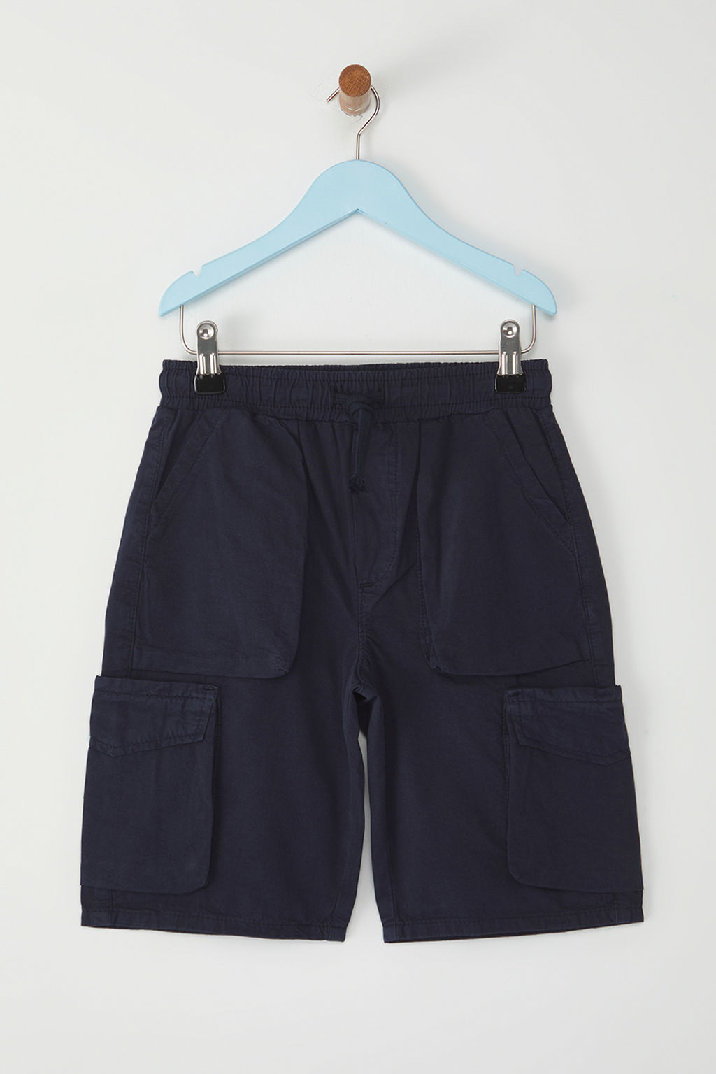 Lacivert Erkek Cocuk %100 Pamuk Cep Detayl? Lastikli Denim Sort & Bermuda TKDSS25SR00007