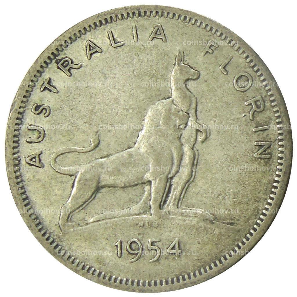 1 флорин (2 шиллинга) 1954 года Австралия  Королевский визит Елизаветы II