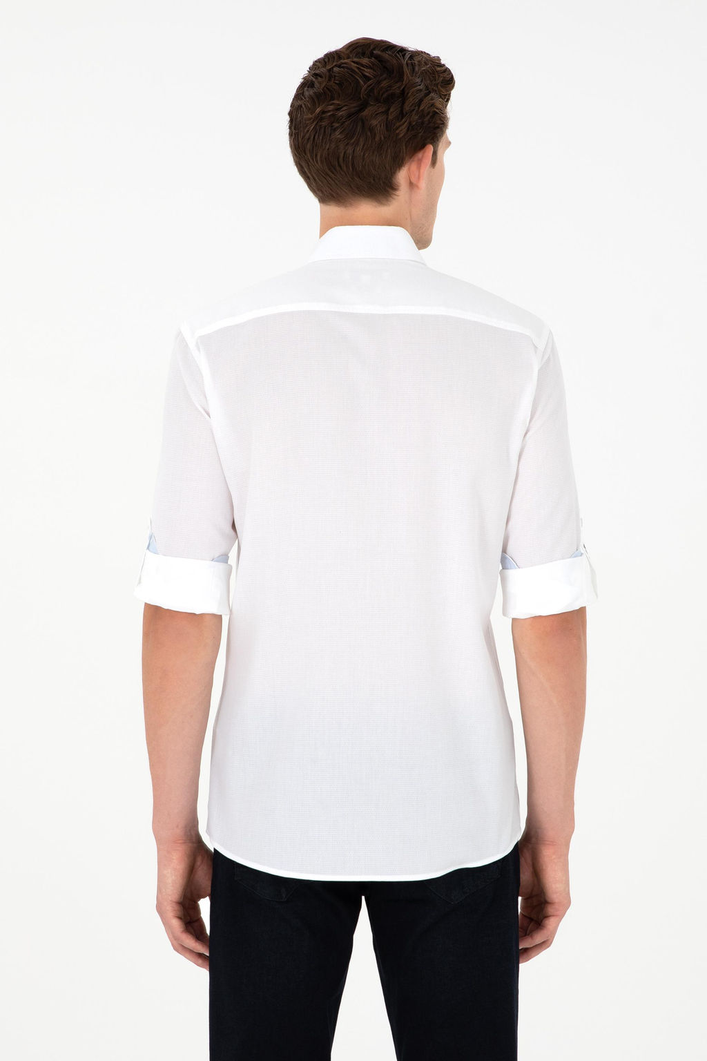 Мужская белая рубашка с длинным рукавом Неожиданная скидка в корзине - U.s. polo assn фото 5