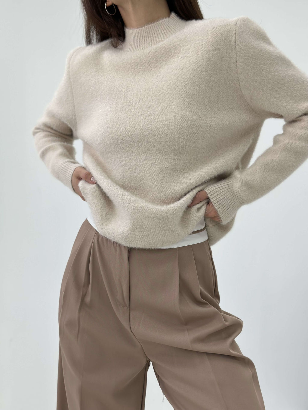 Свитер Fluffy (бежевый) - Nadi bordo фото 5