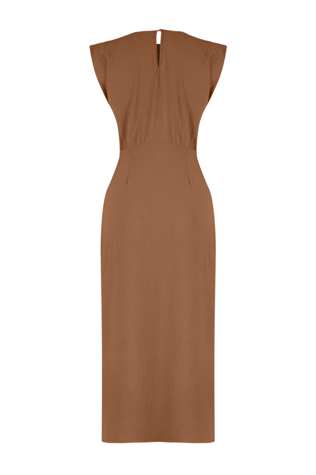 Kahverengi A Kesim Midi Dokuma Elbise TWOSS24EL00601