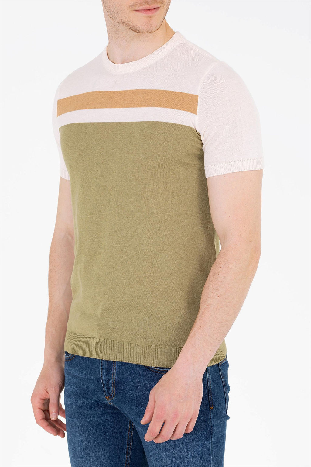 U. S. Polo Assn Мужской трикотаж цвета хаки с круглым вырезом - U.s. polo assn фото 13