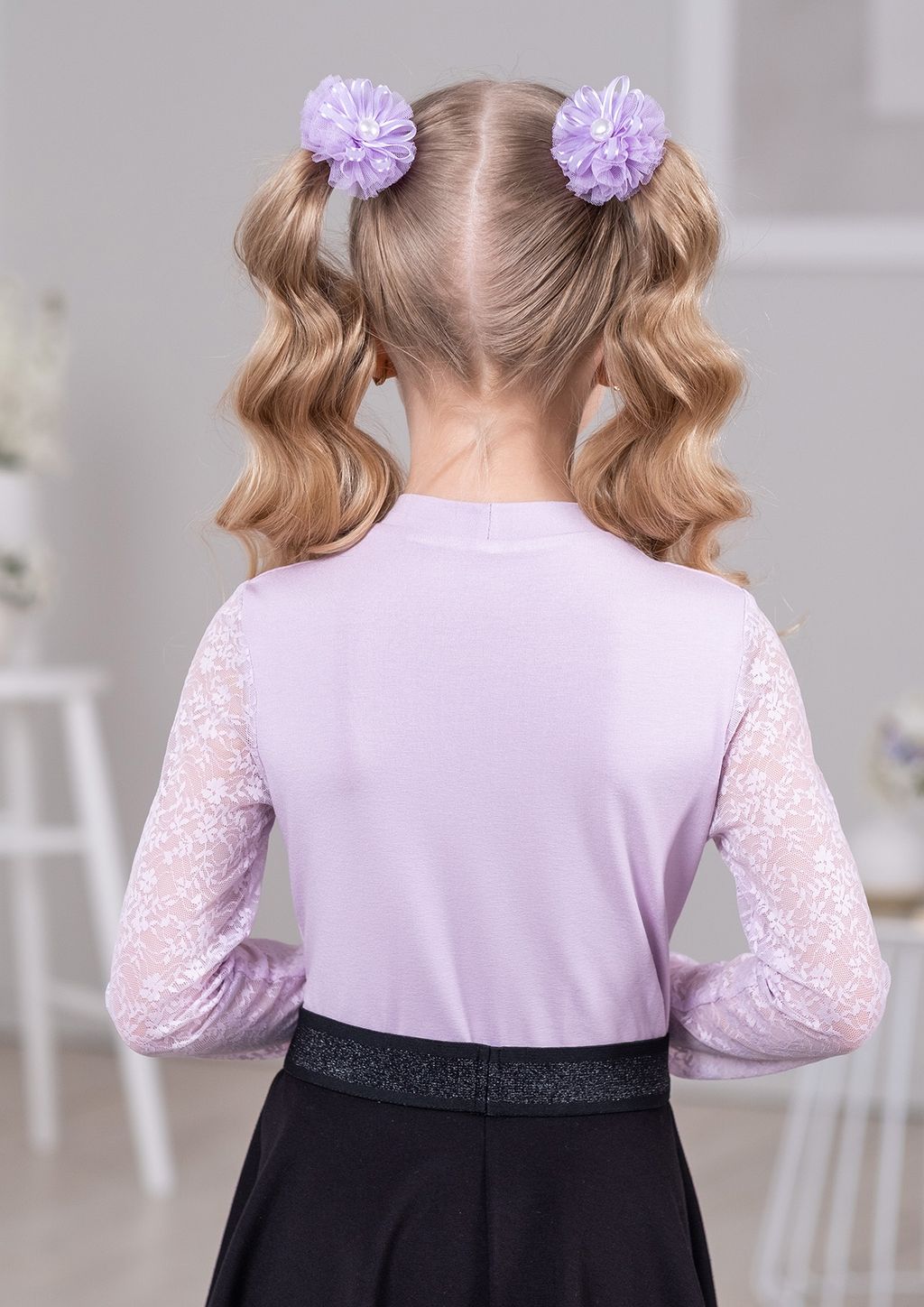 Фрита, блузка трикотажная сиреневый/122-60-54 - Alolika фото 4