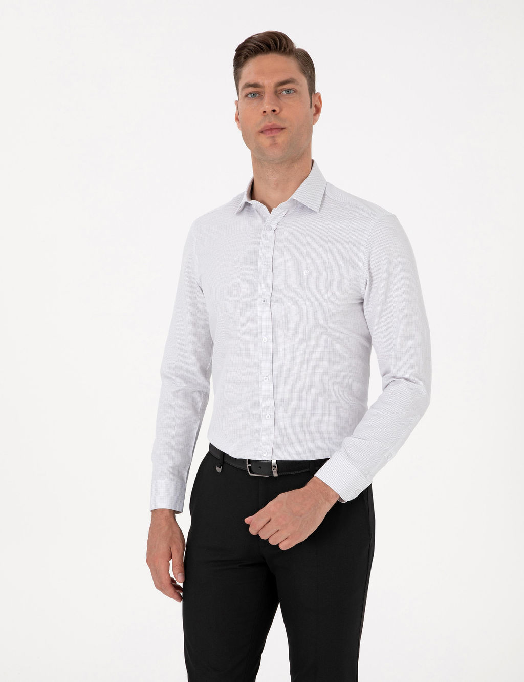 Koyu Haki Slim Fit Uzun Kollu G_mlek