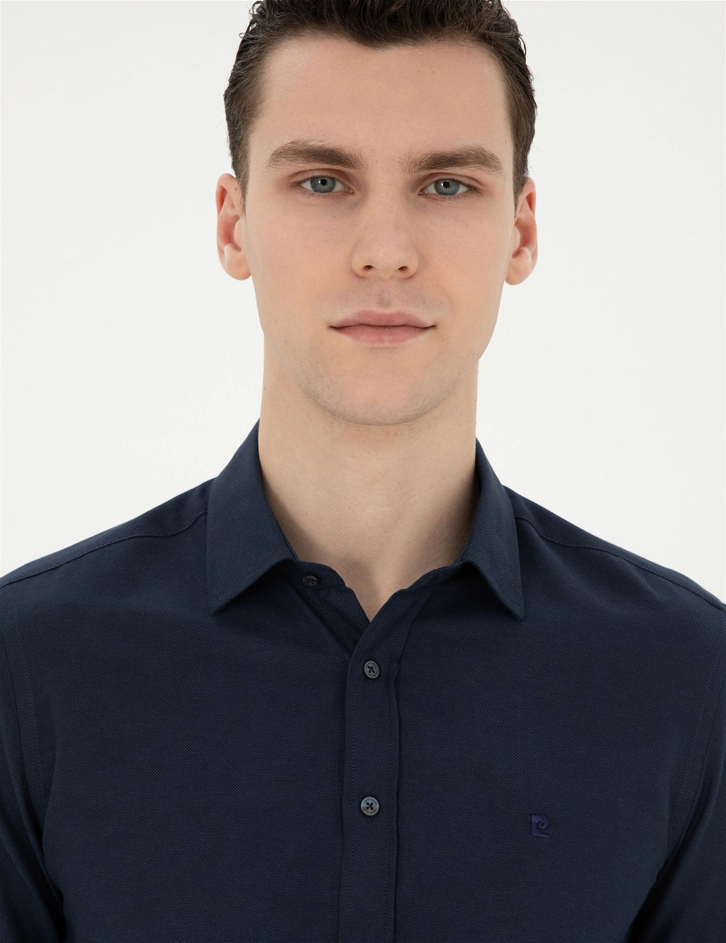 Lacivert Slim Fit Uzun Kollu G_mlek - Pierre cardin фото 2