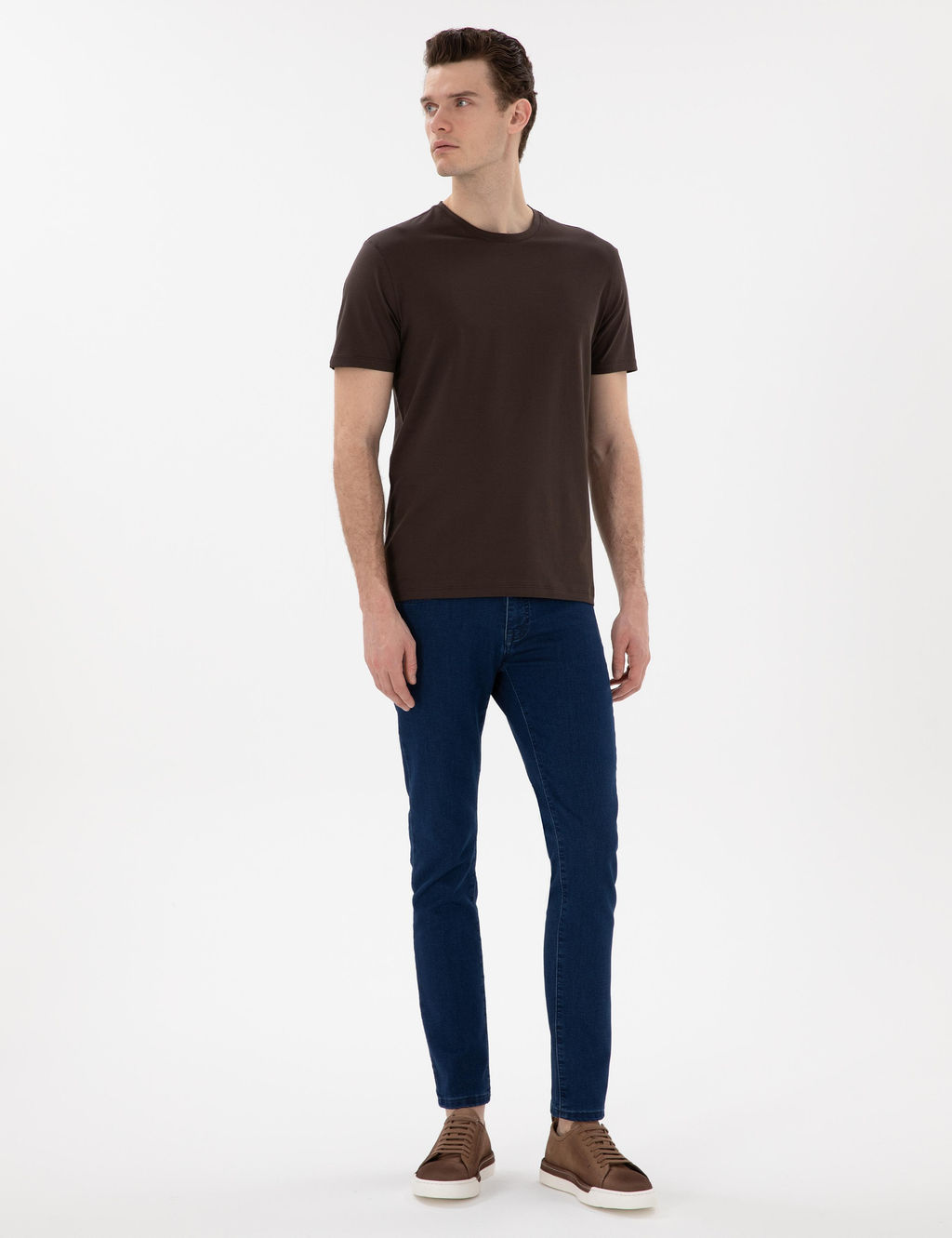 Kahverengi Slim Fit Merserize Basic Ti__rt - Pierre cardin фото 4
