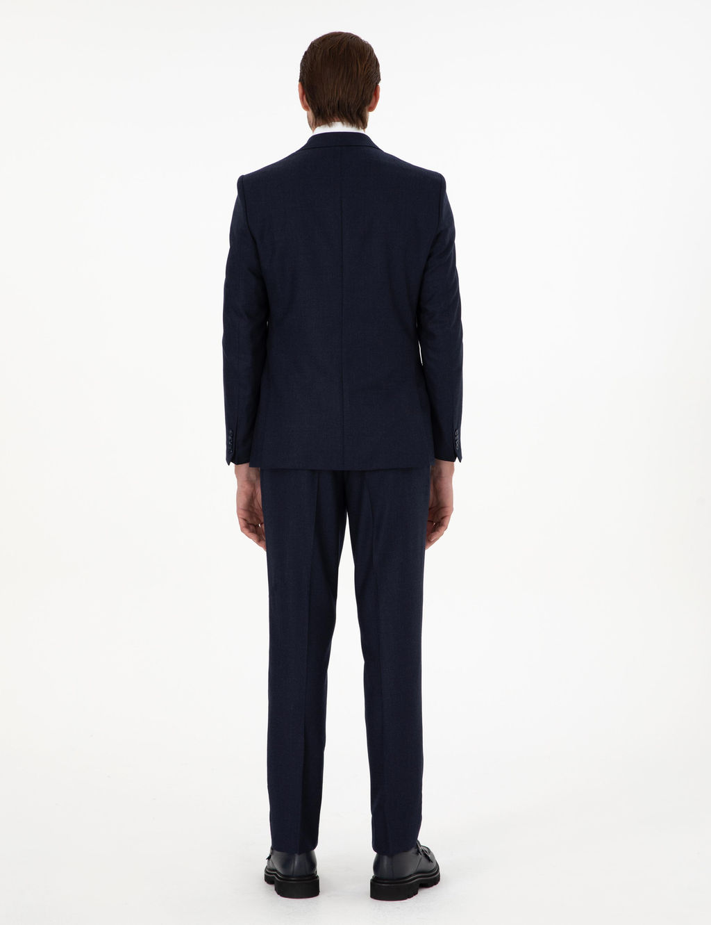 Lacivert Slim Fit Y_n Tak_m Elbise