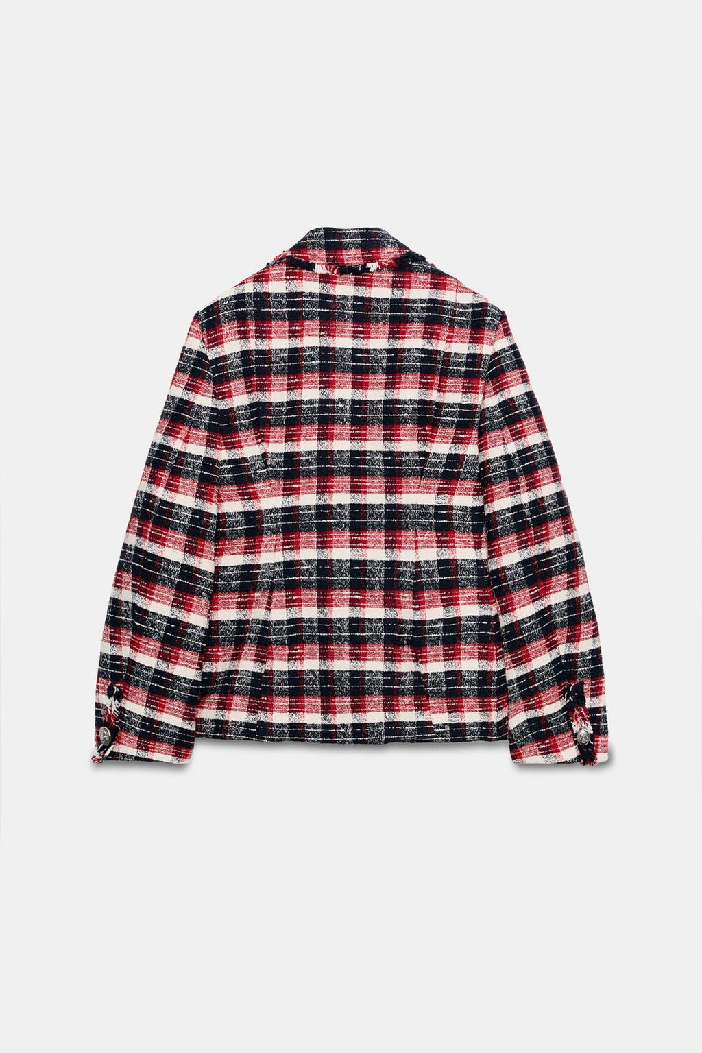ZW COLLECTION CHECK PEPLUM BLAZER - Zara фото 8