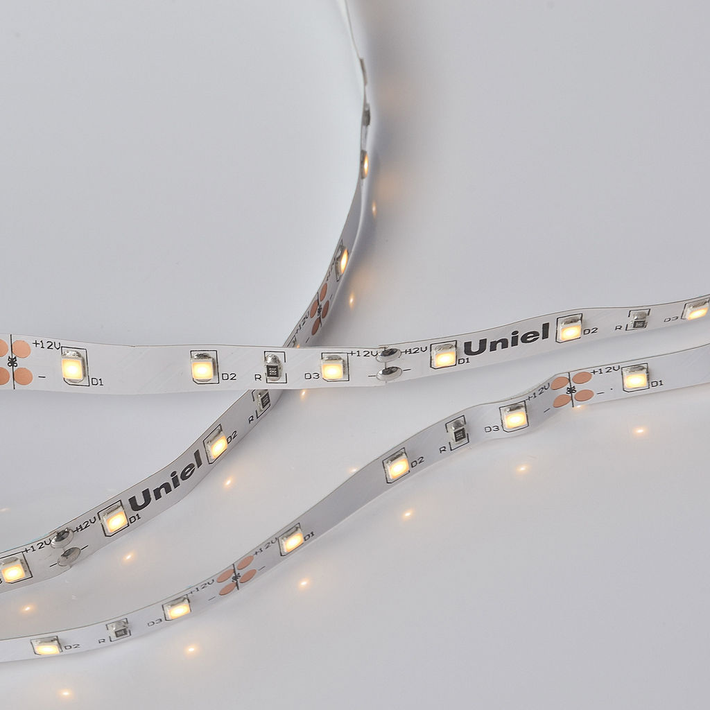 ULS-M11-2835-60LED/m-8mm-IP20-DC12V-4,8W/m-5M-3000K PROFI Гибкая светодиодная лента на самоклеящейся основе. Катушка 5м. в герметичной упаковке. Теплый белый свет(3000К). ТМ Uniel.