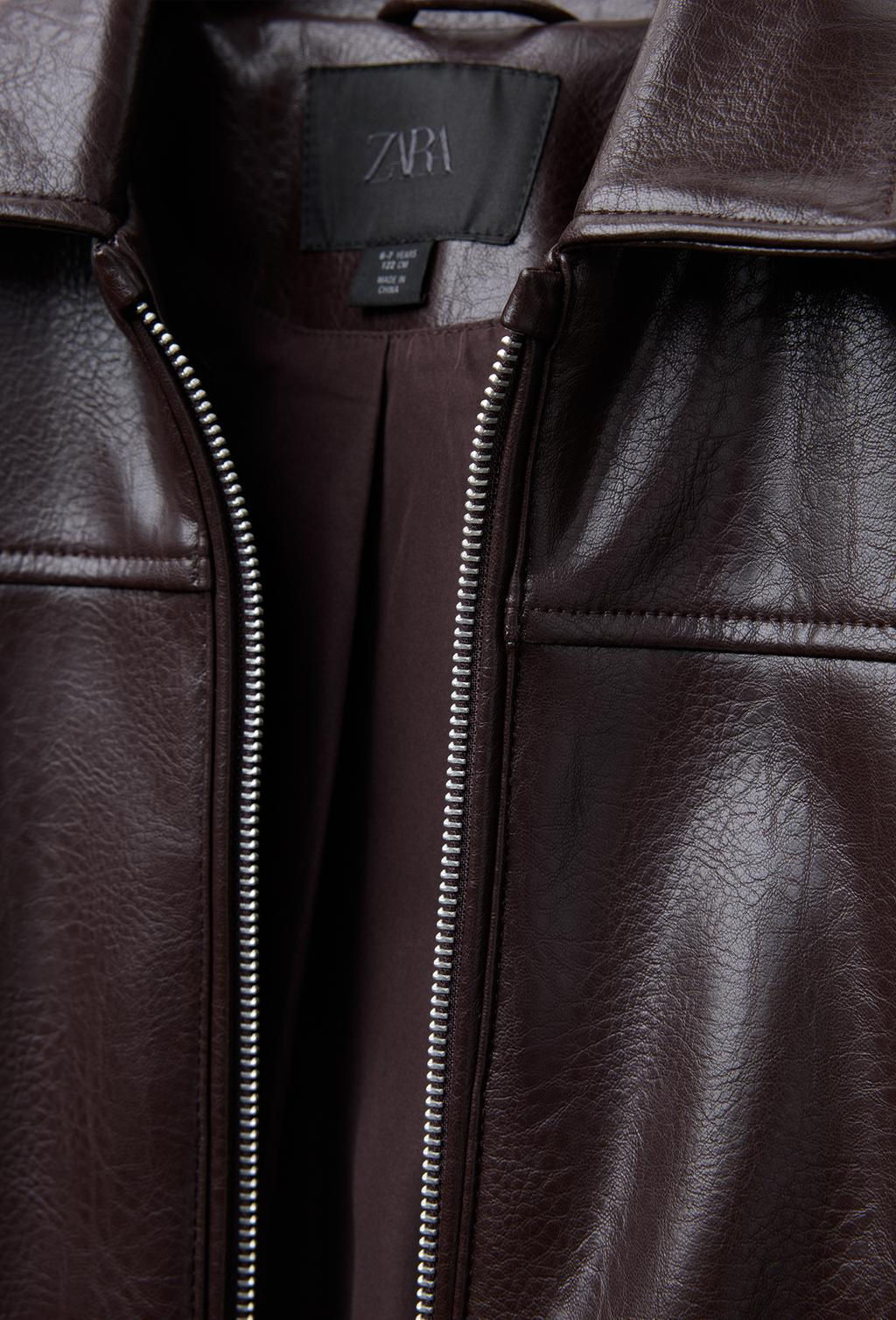 FAUX LEATHER BOMBER JACKET - Zara фото 10