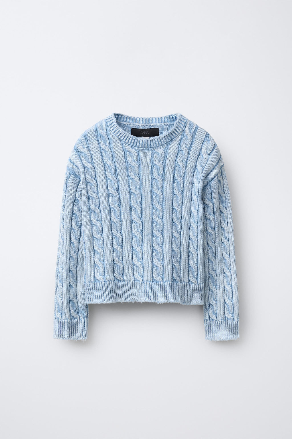 CABLE-KNIT ACID WASH JUMPER - Zara фото 7