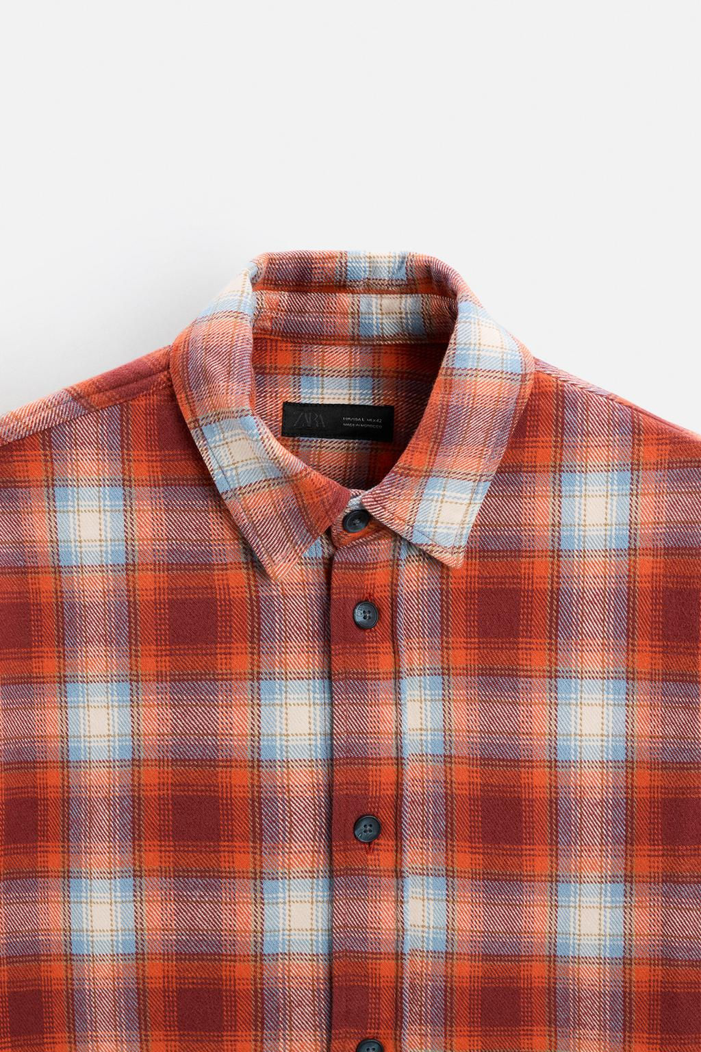 CHECKED FLANNEL SHIRT - Zara фото 8