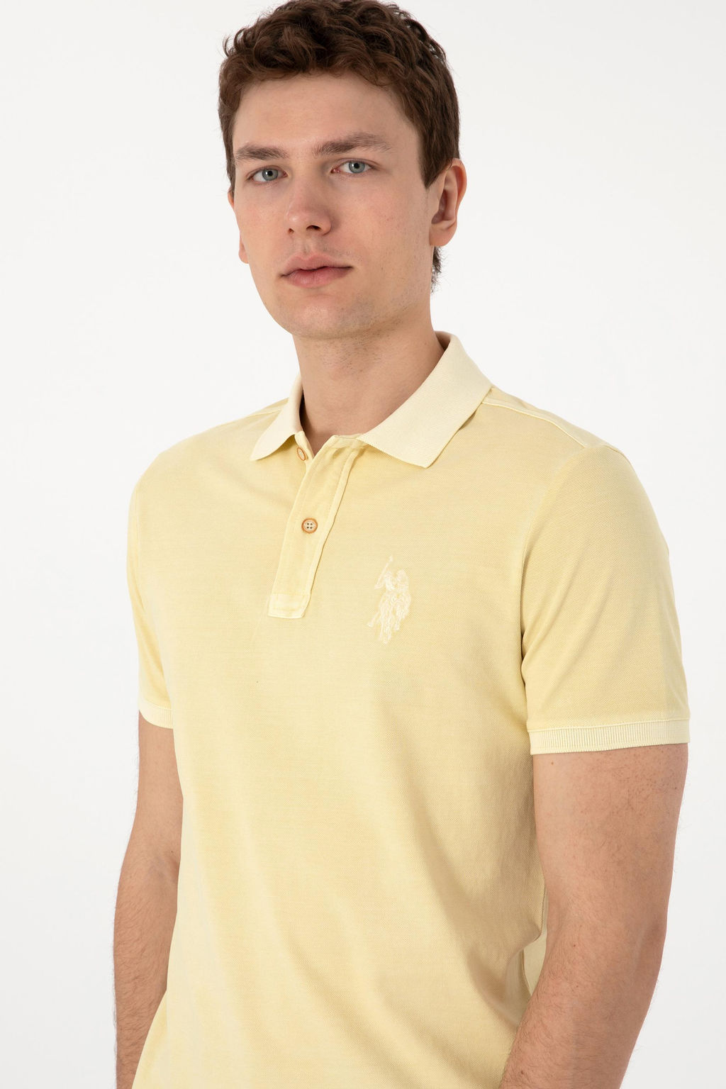 Erkek Slim Fit Polo Yaka A__k Haki Basic Ti__rt Sepette S_rpriz _ndirim - U.s. polo assn фото 2