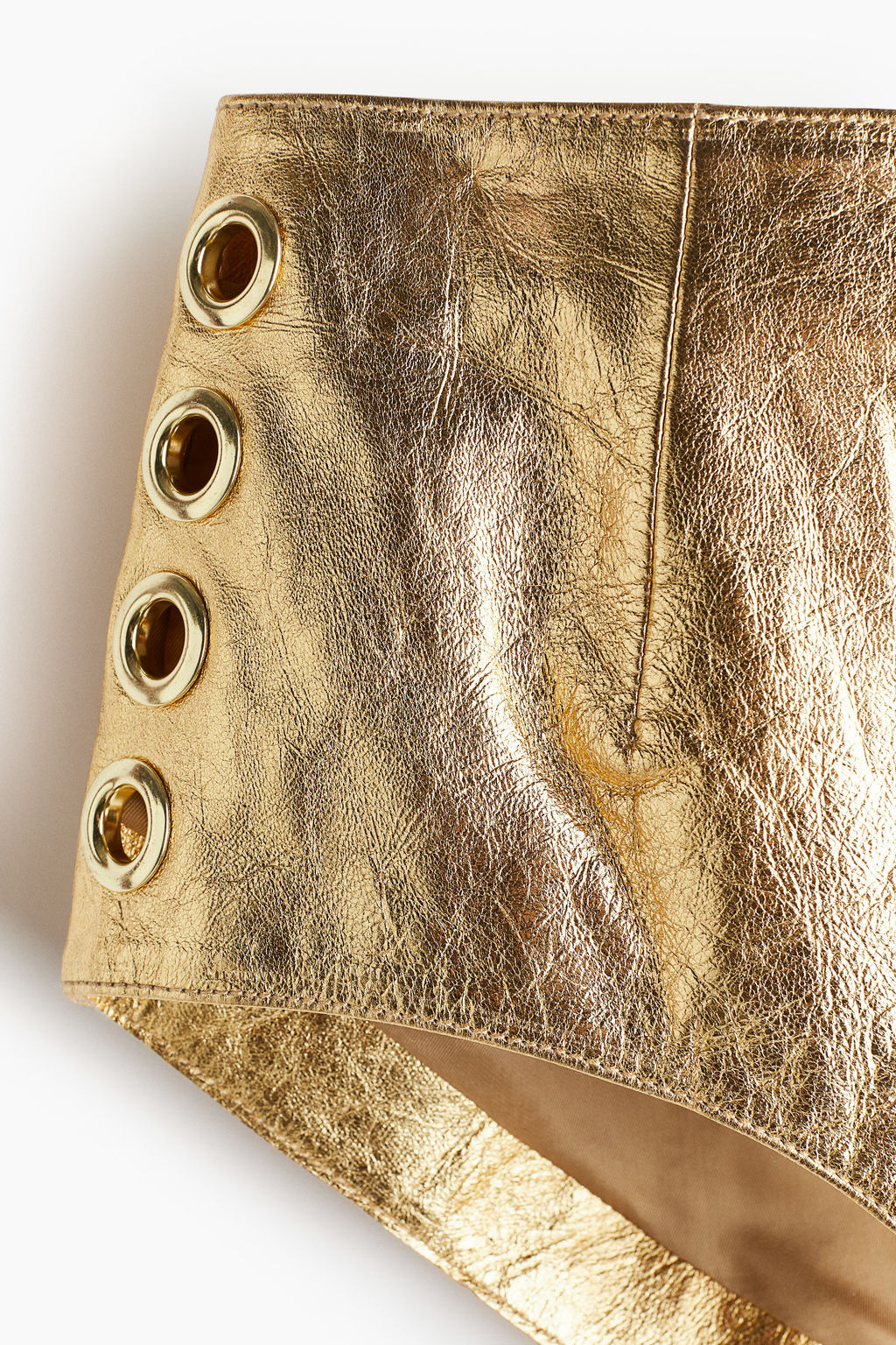 Minishorts de piel con ojales decorativos - H&m фото 7