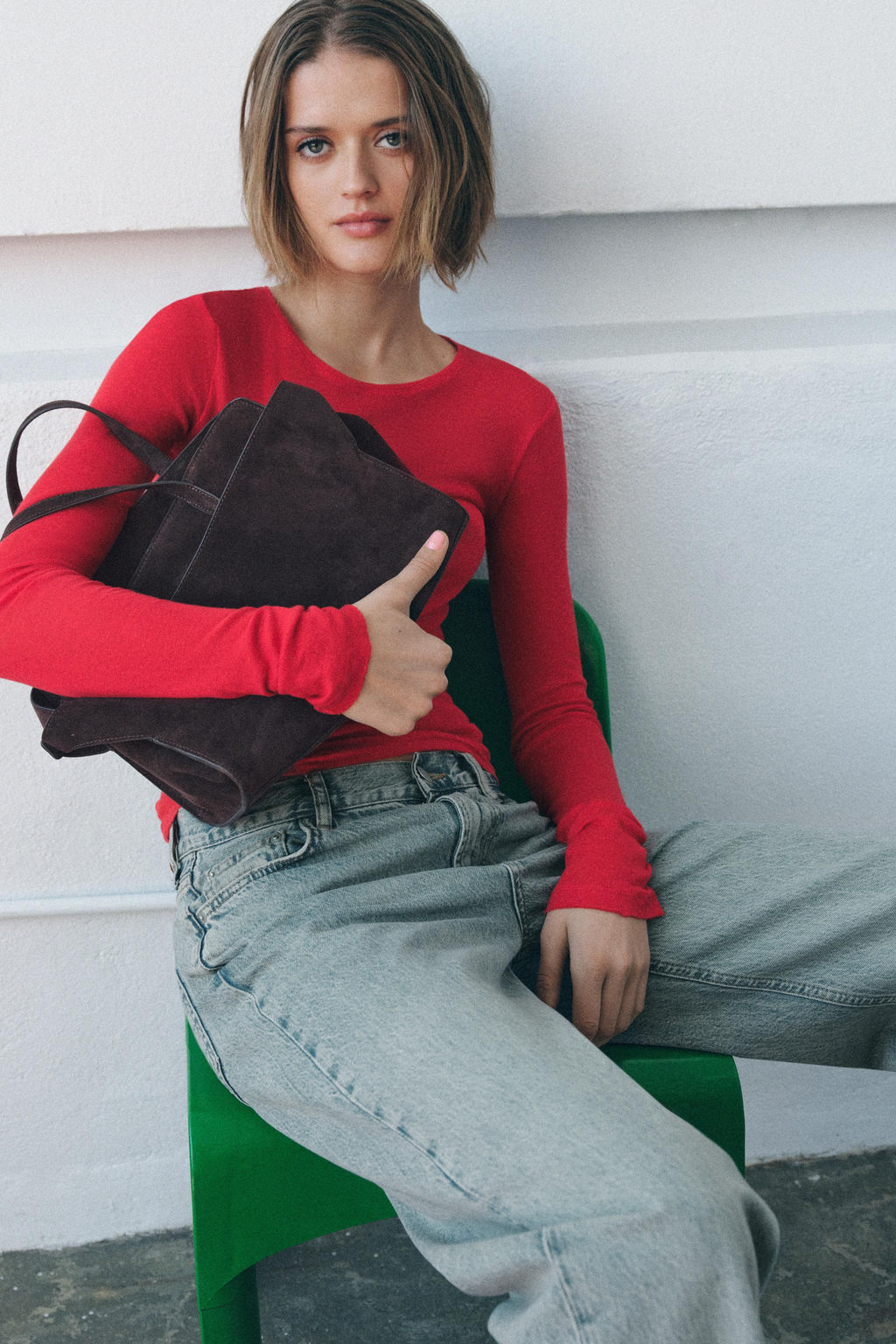 BOLSO PIEL CITY / Marr?n