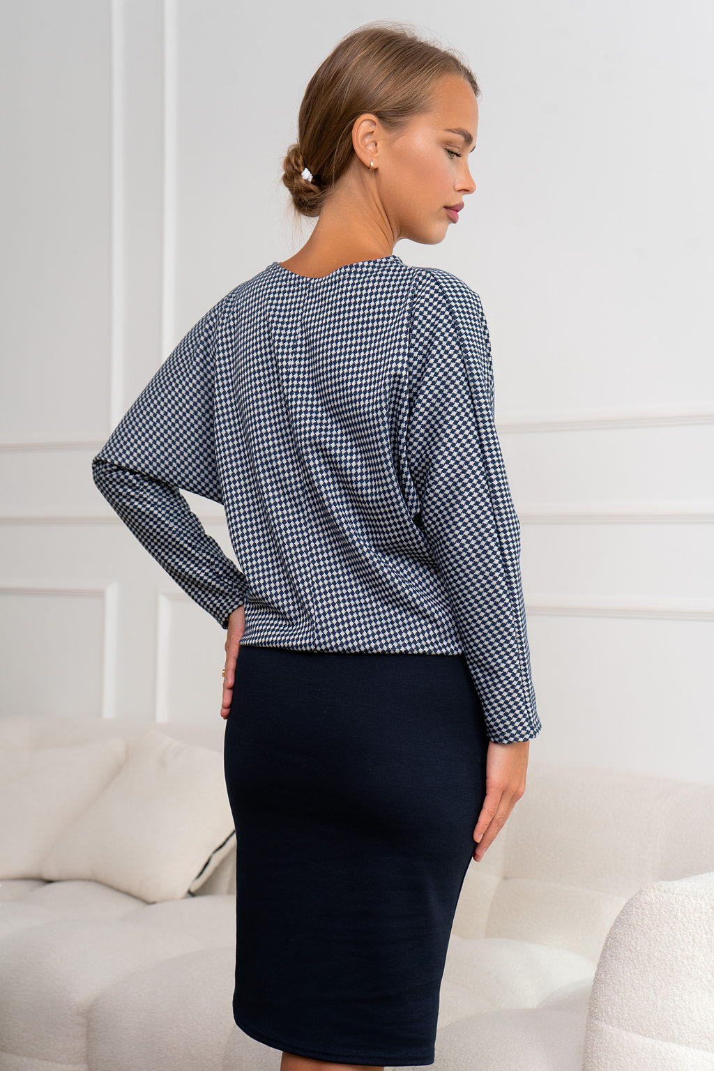 Платье Open Style 5931 серый/черный