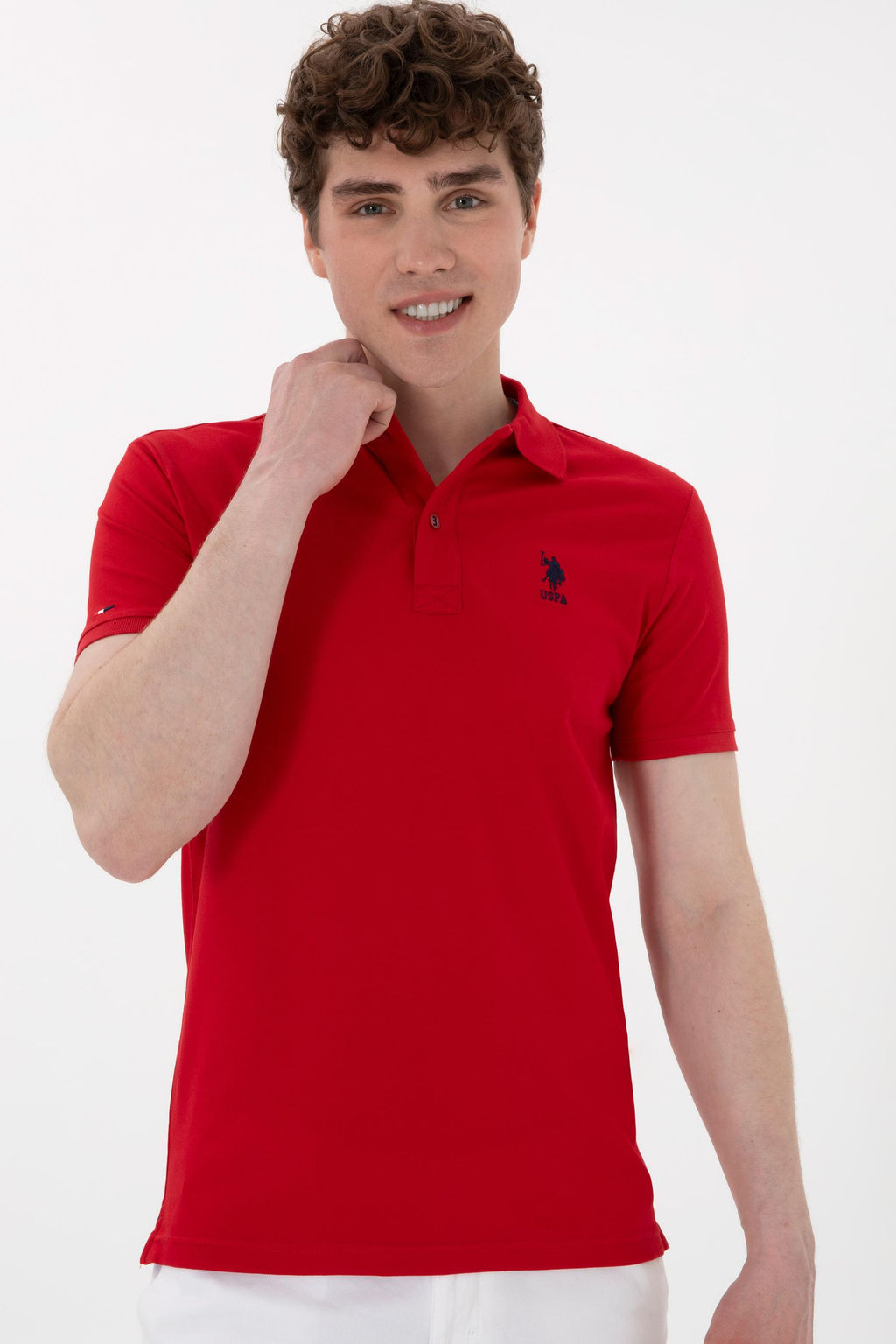 Erkek Slim Fit Polo Yaka K_rm_z_ Basic Ti__rt Sepette S_rpriz _ndirim - U.s. polo assn фото 3