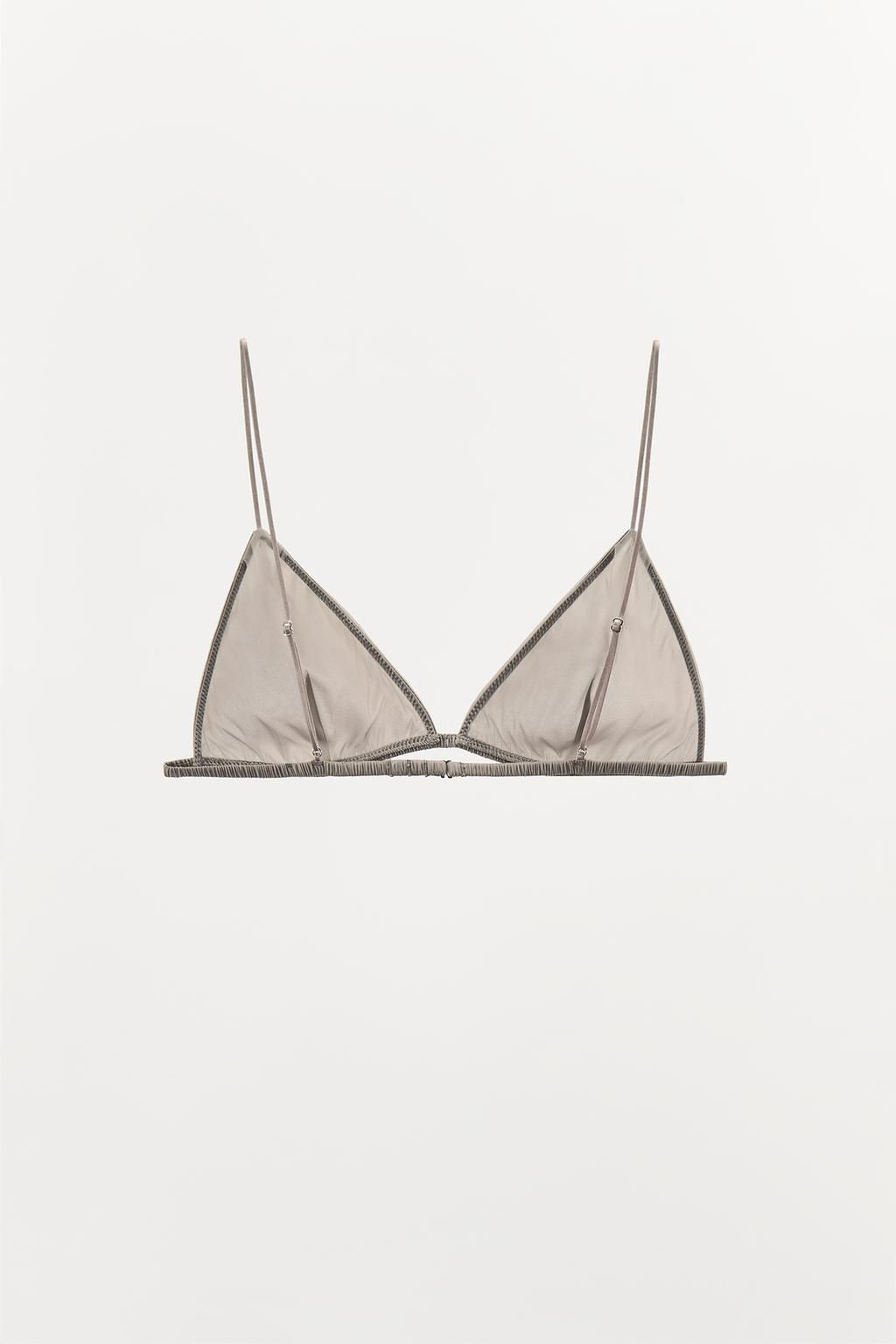 SILK TRIANGLE BRALETTE - Zara фото 10