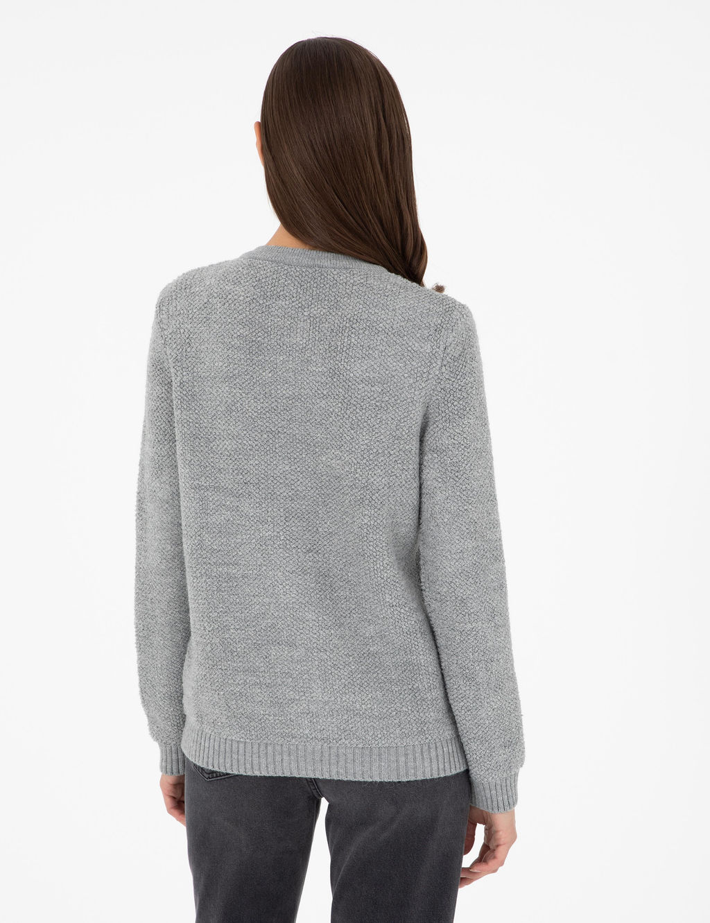 Gri Melanj Slim Fit Triko H_rka