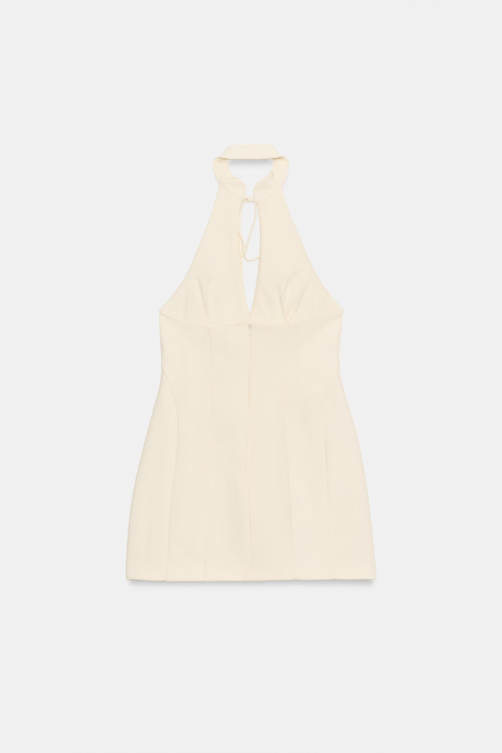 VESTIDO MINI HALTER VOLUMEN / Blanco roto - Zara фото 6