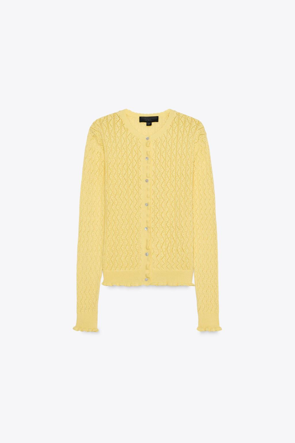 POINTELLE KNIT CARDIGAN WITH RUFFLES - Zara фото 5