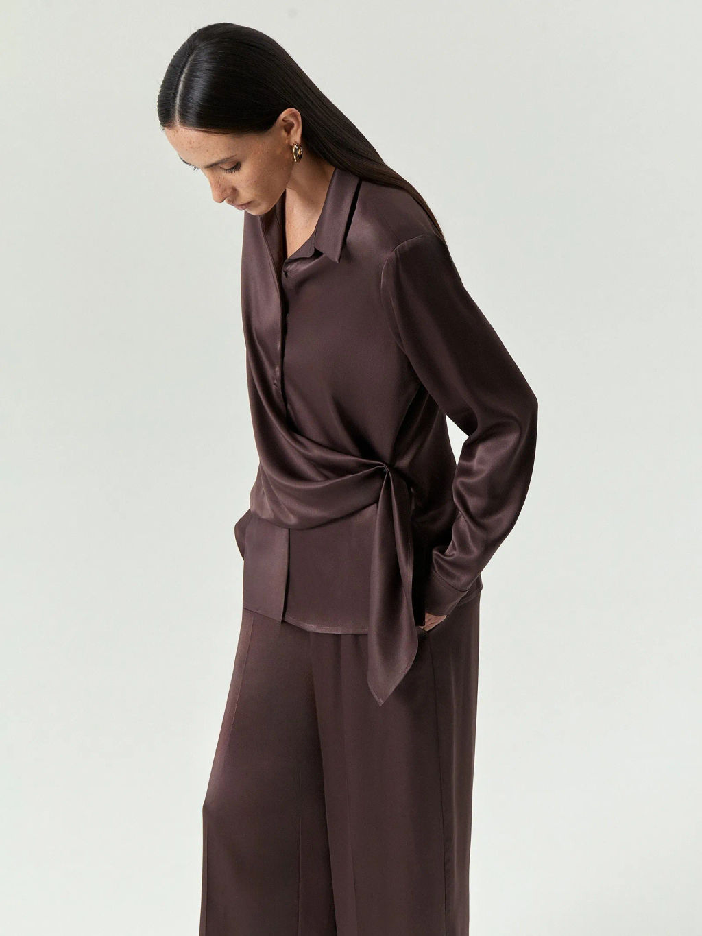 Брюки на резинке широкого кроя, D289/penzas