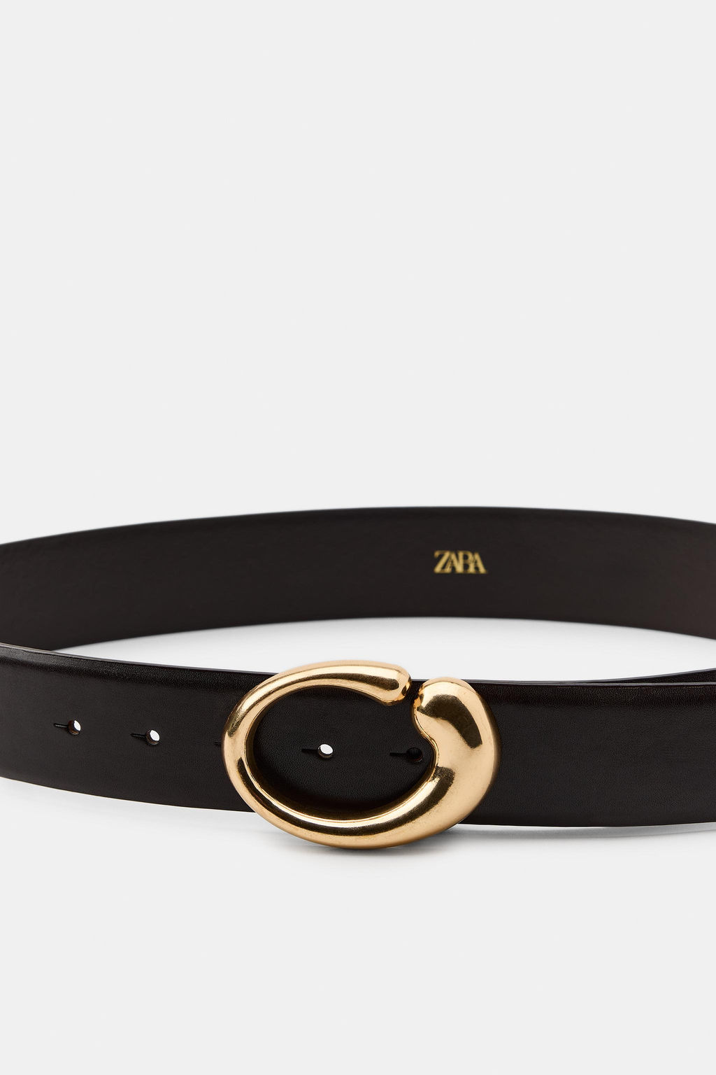 100% LEATHER BELT WITH OVAL BUCKLE - Zara фото 4