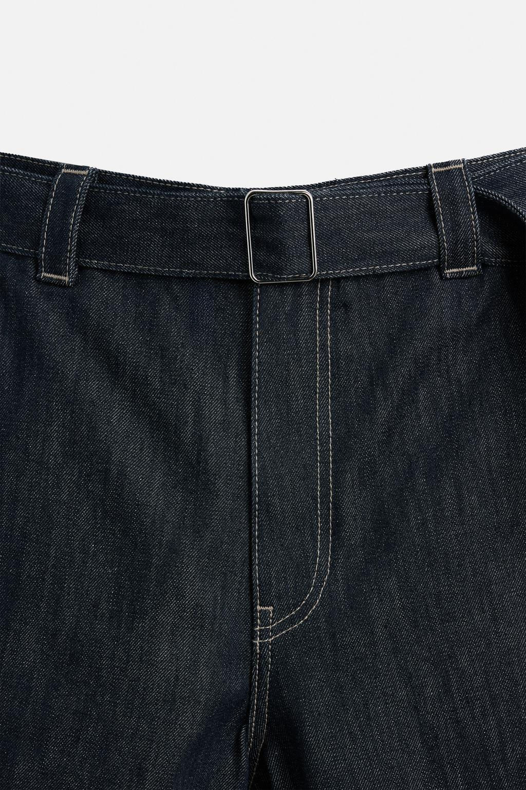 STRAIGHT-LEG JEANS WITH BELT - Zara фото 10