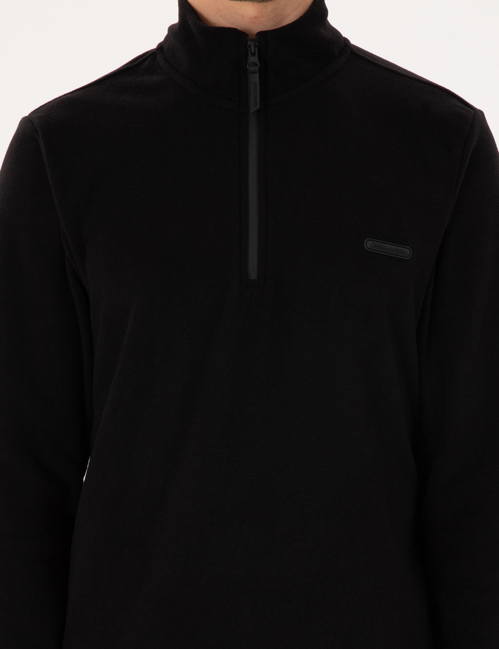 Siyah Regular Fit Yar_m Fermuarl_ Polar Sweatshirt - Pierre cardin фото 6