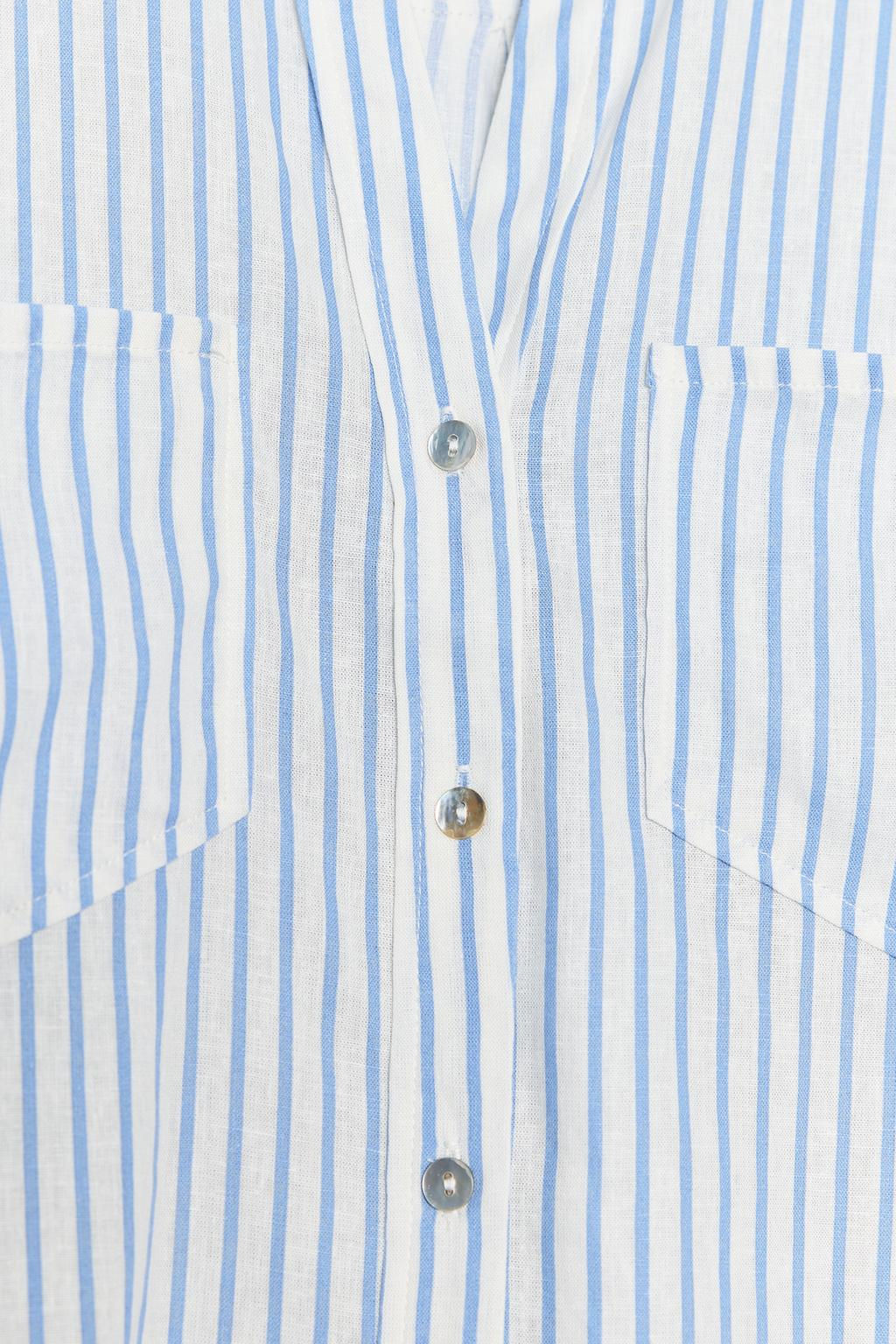 CROPPED LINEN BLEND SHIRT - Zara фото 47