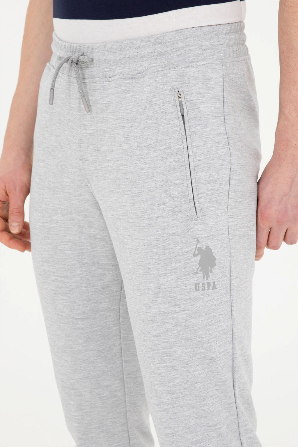 Мужские серые меланжевые спортивные штаны - U.s. polo assn фото 5