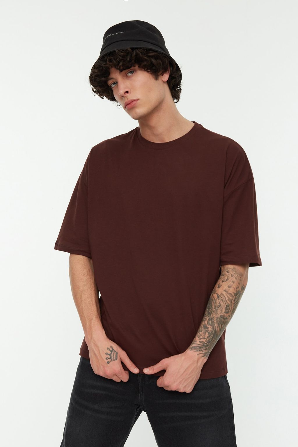 TRENDYOL MAN Tas Oversize/Genis Kesim Bisiklet Yaka Cicek Bask?l? K?sa Kol %100 Pamuklu T-Shirt TMNSS21TS1223 - Trendyolmilla фото 18