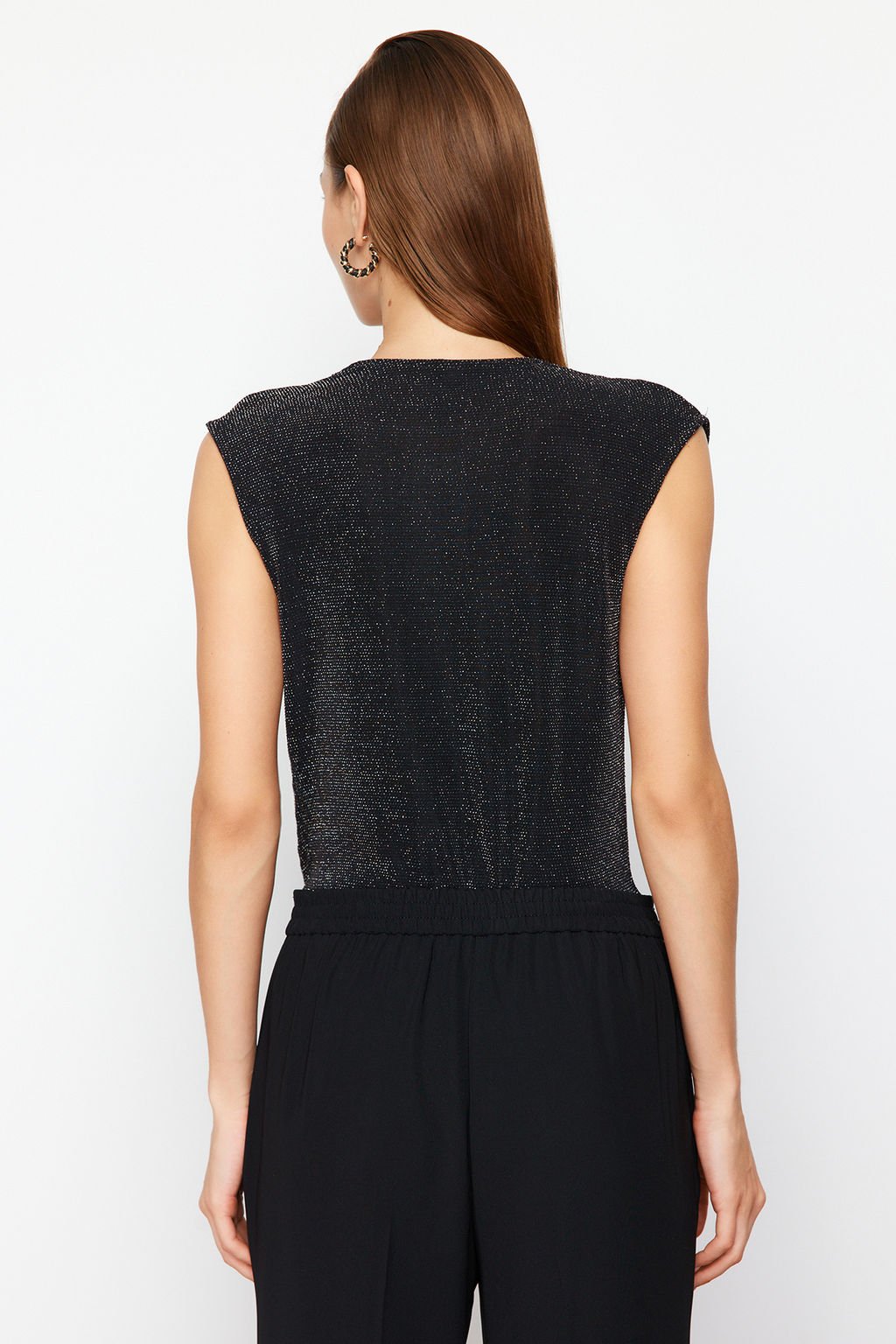 Siyah Kruvaze Par?lt?l? C?tc?tl? Simli Orme Body TPRSS24BD00017 - Trendyolmilla фото 6