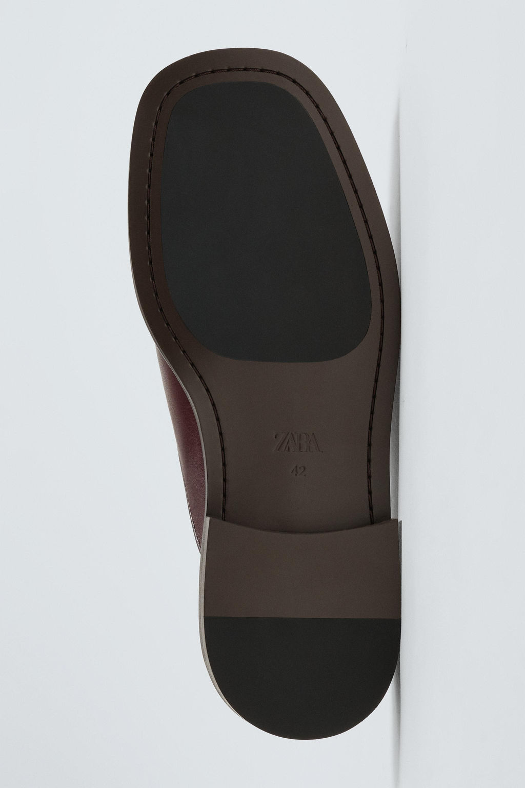 ZUECO PIEL / Rojo Burdeos - Zara фото 7