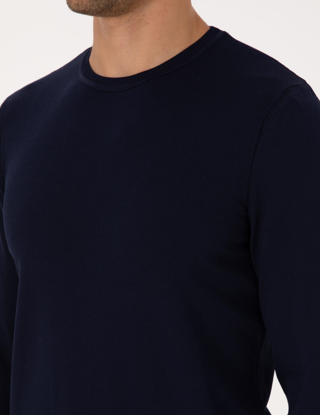 Lacivert Slim Fit Bisiklet Yaka Triko Kazak - Pierre cardin фото 7