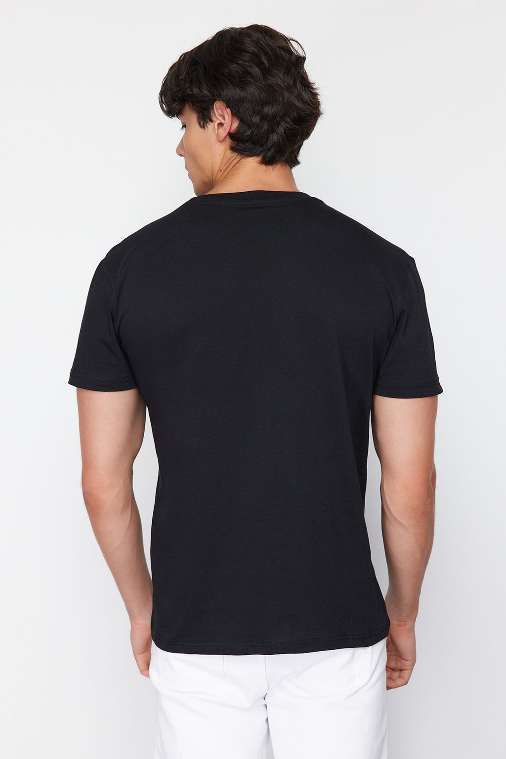 Siyah Araba Bask?l? Oversize/Genis Kesim T-Shirt TMNSS24TS00205